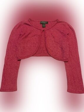 Vintage y2k Express Angora Rabbit blend Women's Fuschia Cropped Bolero Sweater